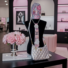 Load image into Gallery viewer, Silver and pink beanie
