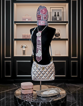 Load image into Gallery viewer, Silver and pink beanie
