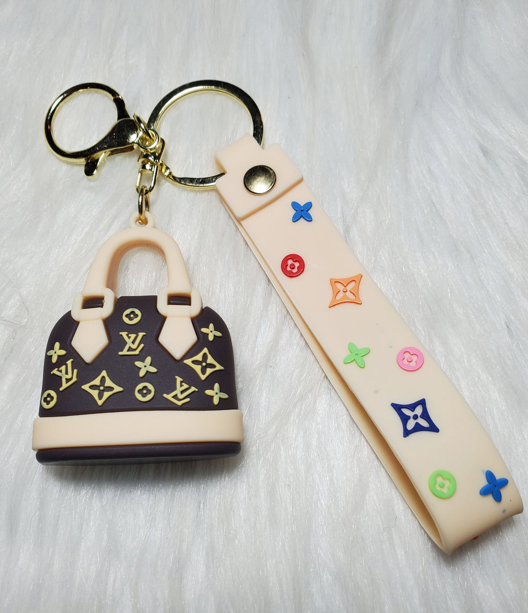 Brown purse keychain