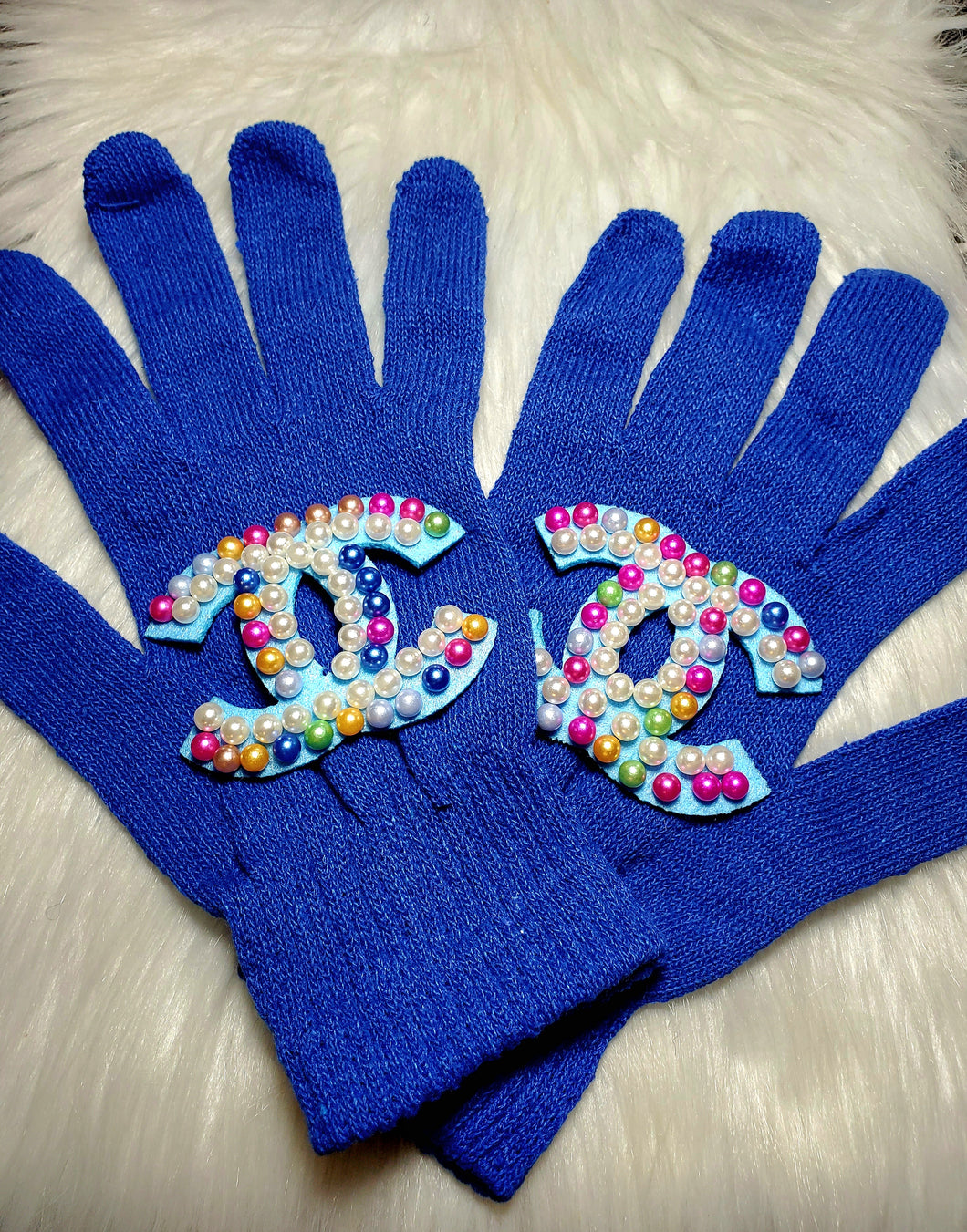 Royal Blue Fashion Gloves