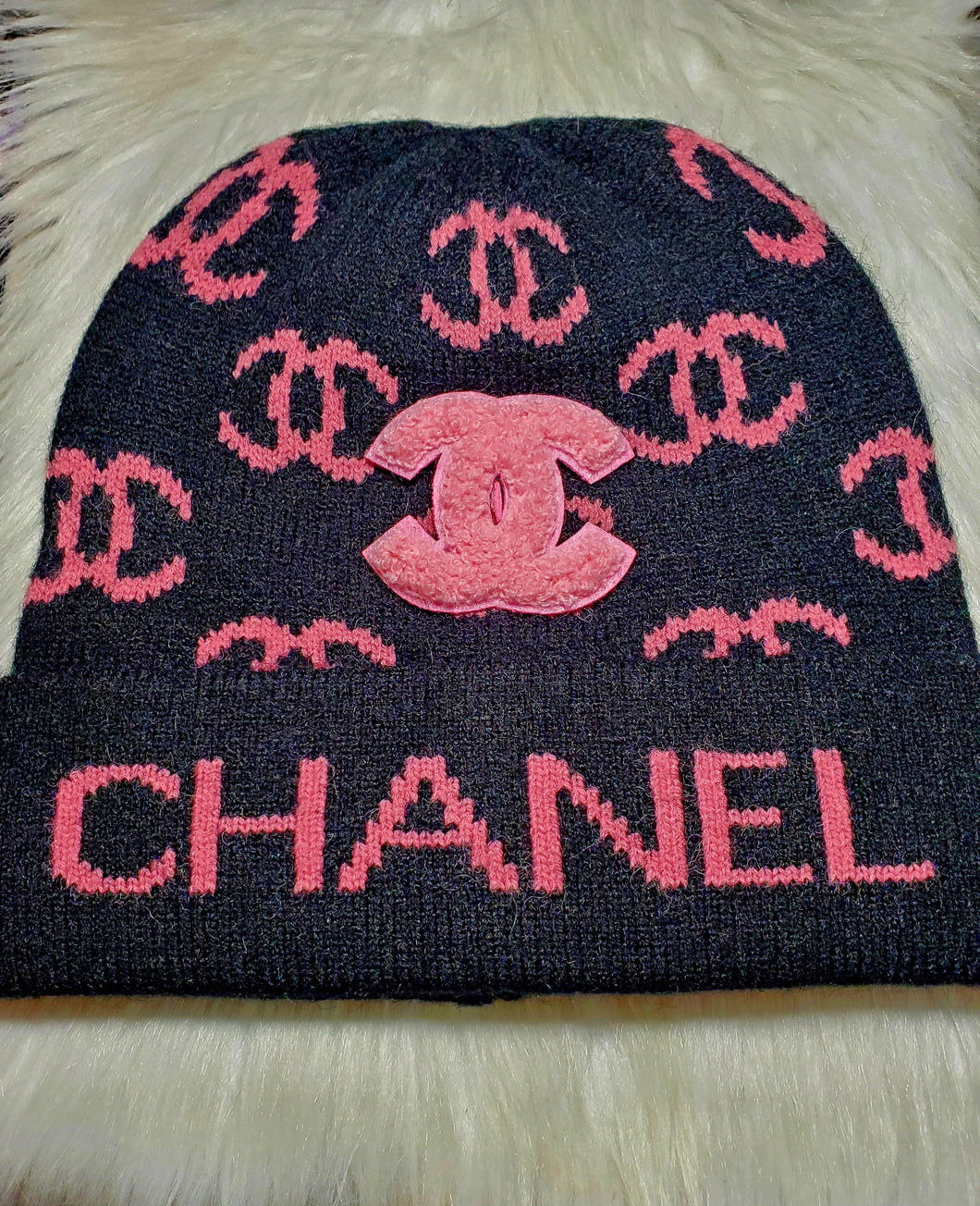 Pink & Black Beanie