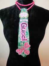 Load image into Gallery viewer, Diva Tie - pink and green
