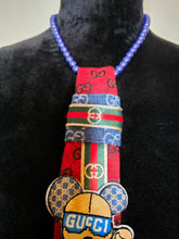 Load image into Gallery viewer, Diva Tie- red and denim
