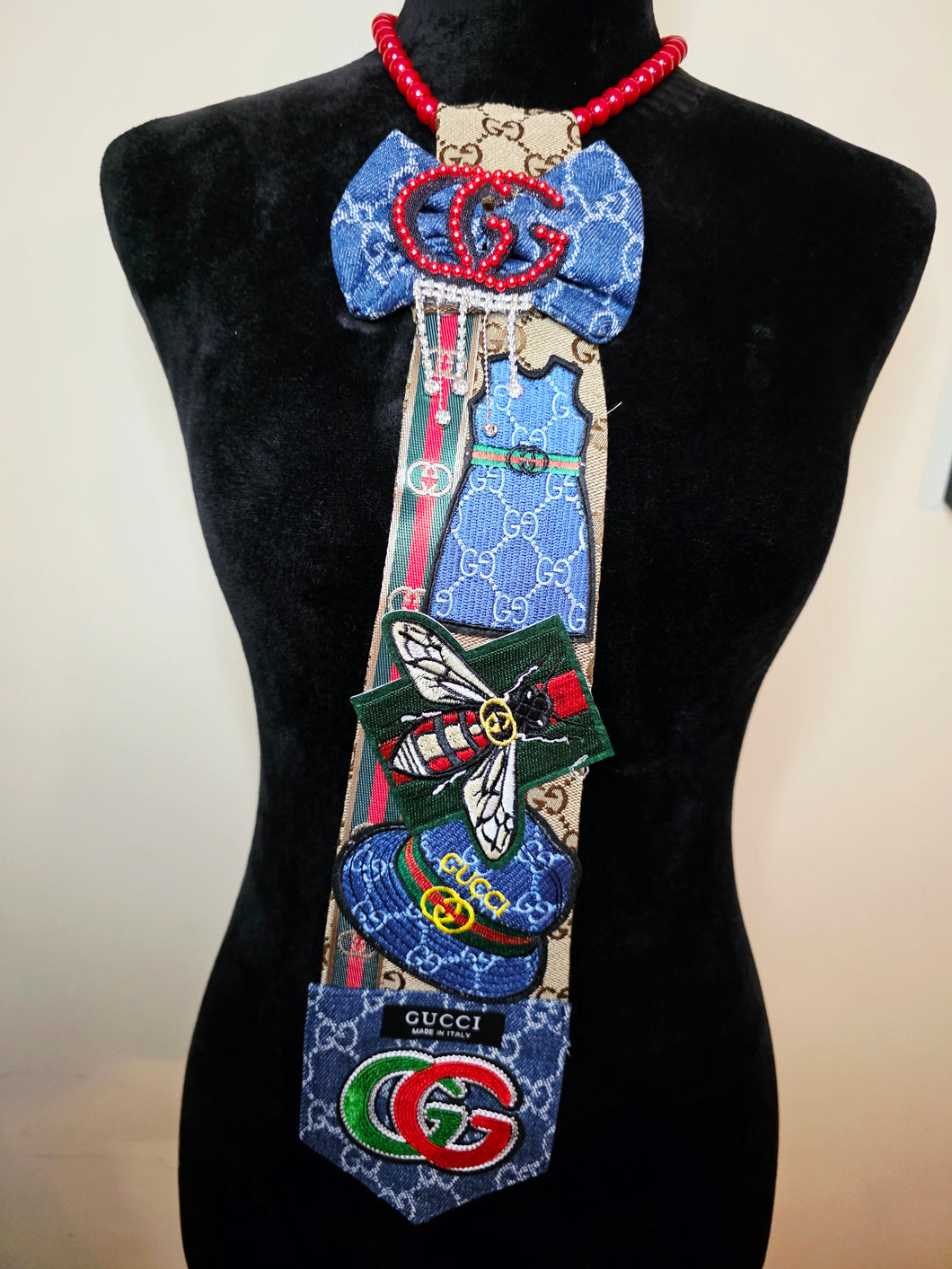 Diva Tie- Denim and tan