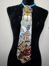 Load image into Gallery viewer, Diva Tie - Tan and Teal
