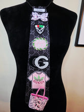 Load image into Gallery viewer, Black and pink diva tie
