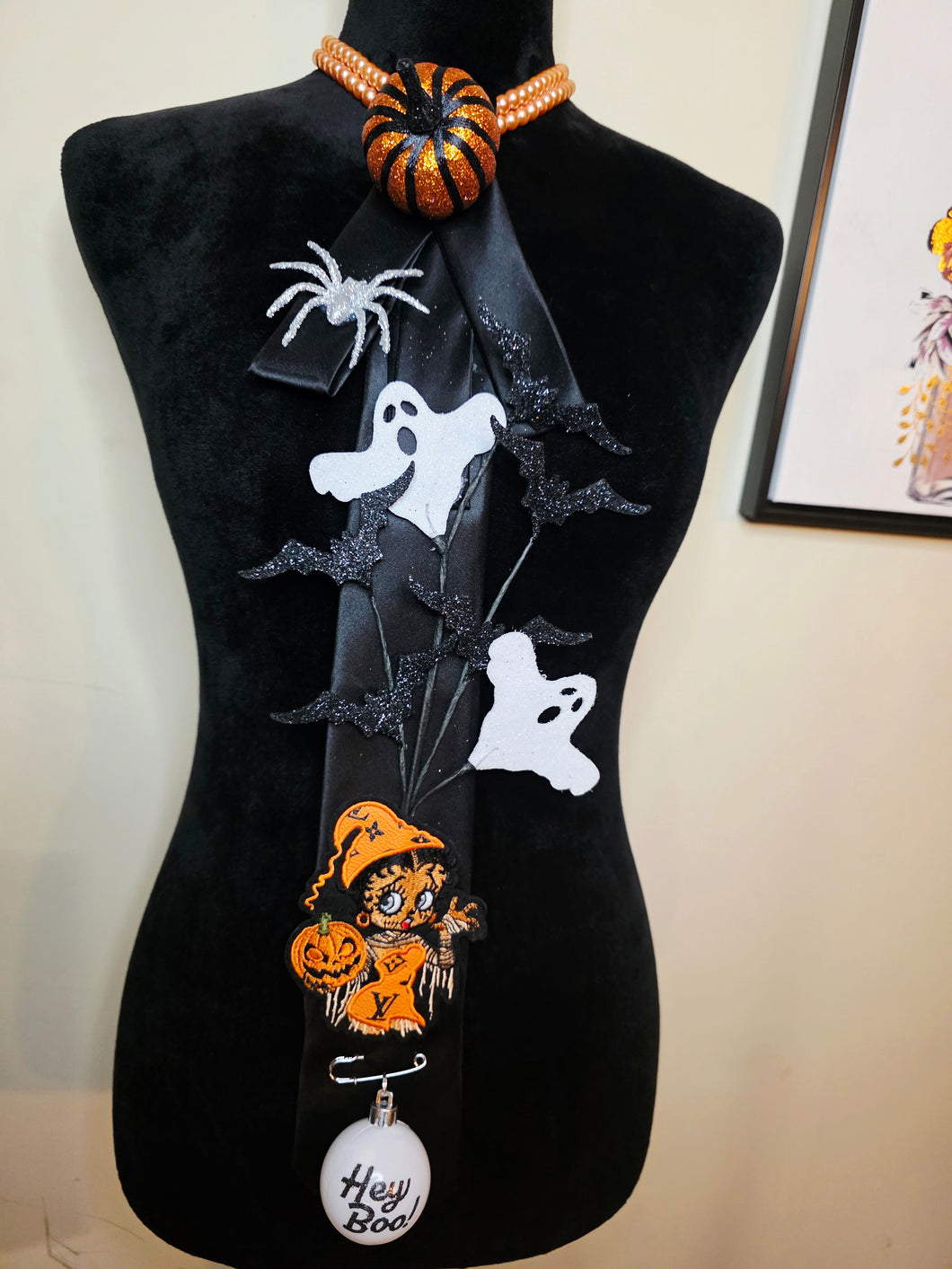 Black Halloween Diva Tie