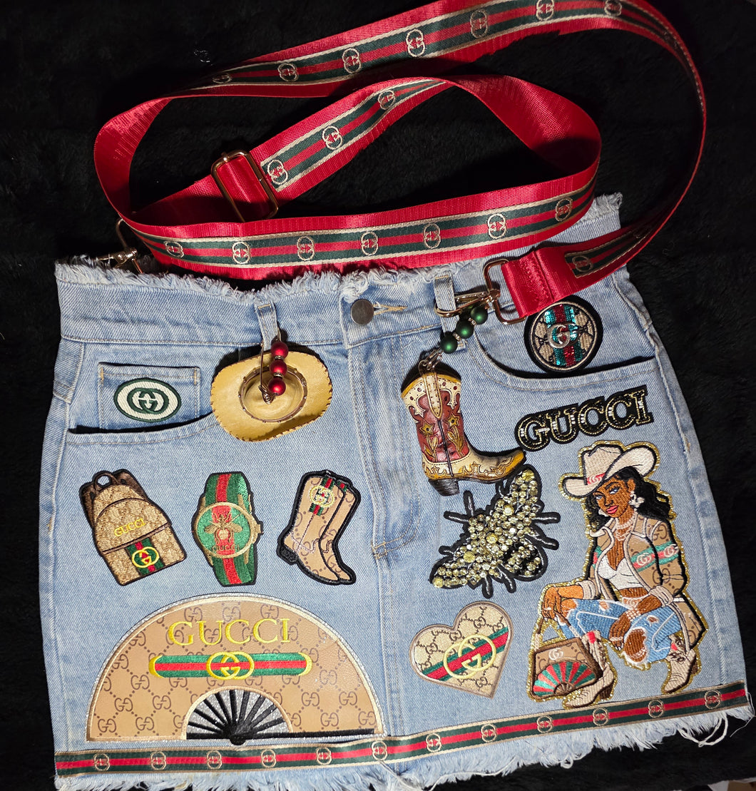 Boots on the ground denim junk bag