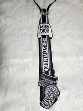 Load image into Gallery viewer, White &amp; Black diva tie
