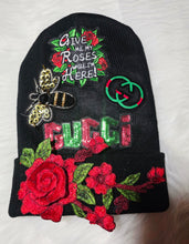 Load image into Gallery viewer, Blk, red &amp; green beanie
