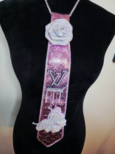 Load image into Gallery viewer, Metallic pink and silver bling diva tie
