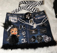 Load image into Gallery viewer, B&amp;W Glam denim junk bag
