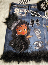 Load image into Gallery viewer, B&amp;W Glam denim junk bag
