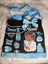 Load image into Gallery viewer, Teal denim junk bag
