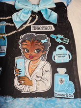 Load image into Gallery viewer, Teal denim junk bag
