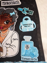 Load image into Gallery viewer, Teal denim junk bag
