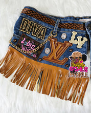 Load image into Gallery viewer, Denim Fringe Belt
