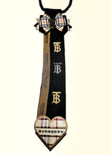 Load image into Gallery viewer, Diva Tie - blk &amp; plaid

