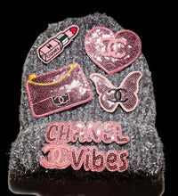 Load image into Gallery viewer, Silver and pink beanie

