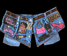 Load image into Gallery viewer, Denim and pink junk belt
