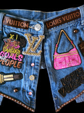 Load image into Gallery viewer, Denim and pink junk belt
