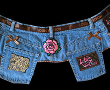 Load image into Gallery viewer, Denim and pink junk belt
