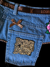 Load image into Gallery viewer, Denim and pink junk belt
