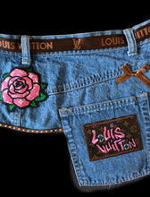 Load image into Gallery viewer, Denim and pink junk belt
