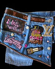 Load image into Gallery viewer, Denim and pink junk belt
