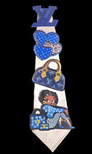 Load image into Gallery viewer, Blue &amp; white tie and visor
