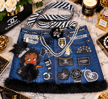 Load image into Gallery viewer, Denim and fur bag
