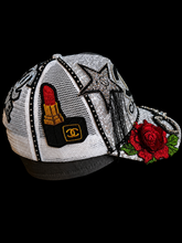 Load image into Gallery viewer, Silver and white hat
