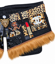 Load image into Gallery viewer, Leopard print denim belt
