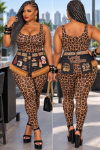 Load image into Gallery viewer, Leopard print denim belt

