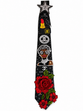 Load image into Gallery viewer, Black and silver tie
