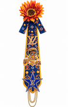 Load image into Gallery viewer, Blue and orange diva tie
