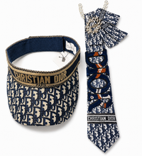 Load image into Gallery viewer, Navy tie and visor
