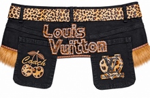 Load image into Gallery viewer, Leopard print denim belt
