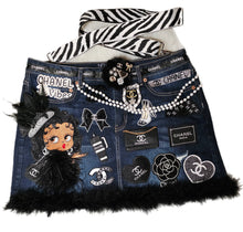 Load image into Gallery viewer, B&amp;W Glam denim junk bag
