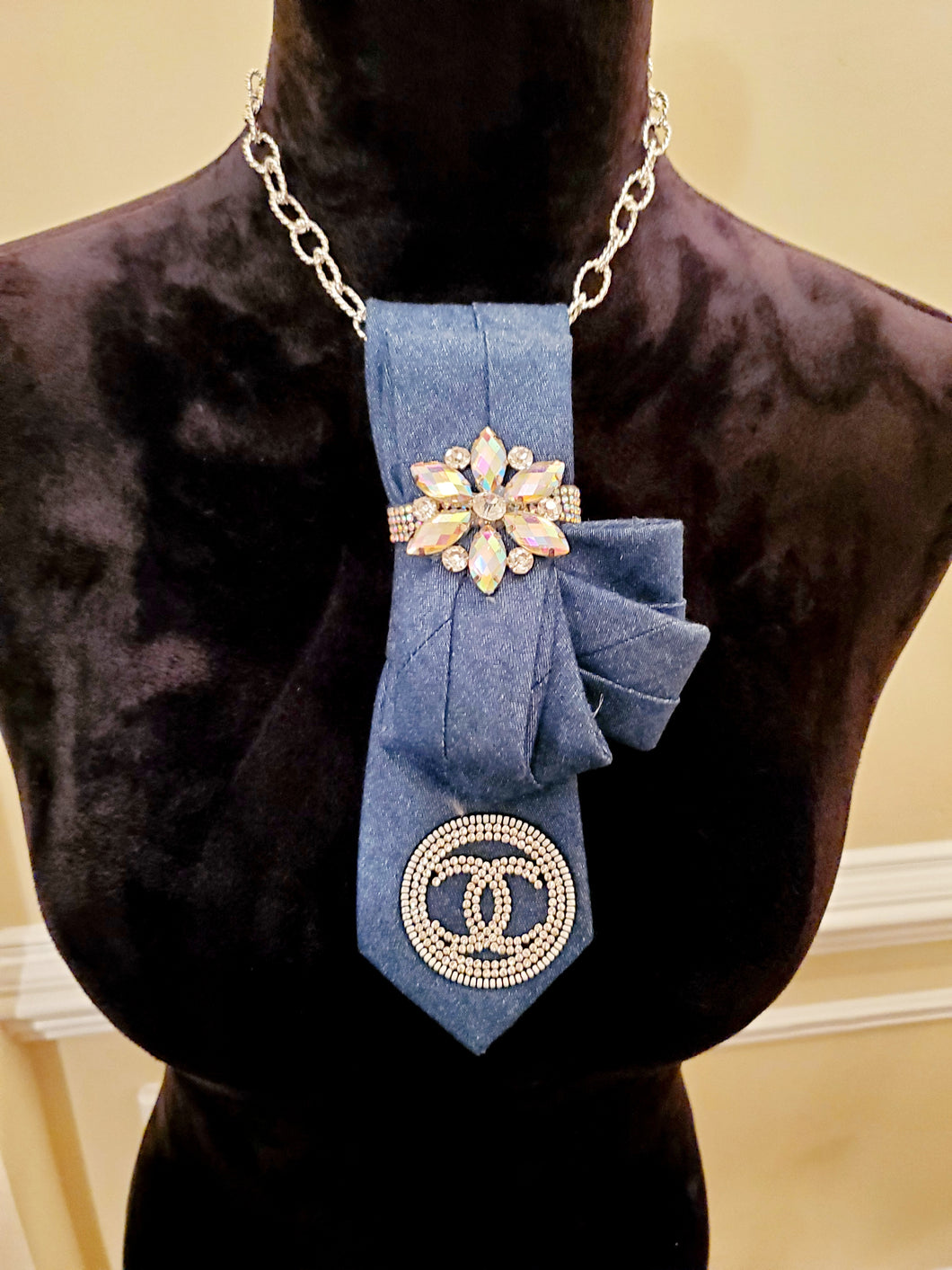 Diva Tie - denim sparkle