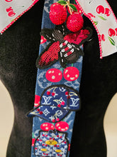 Load image into Gallery viewer, Denim cherry diva tie
