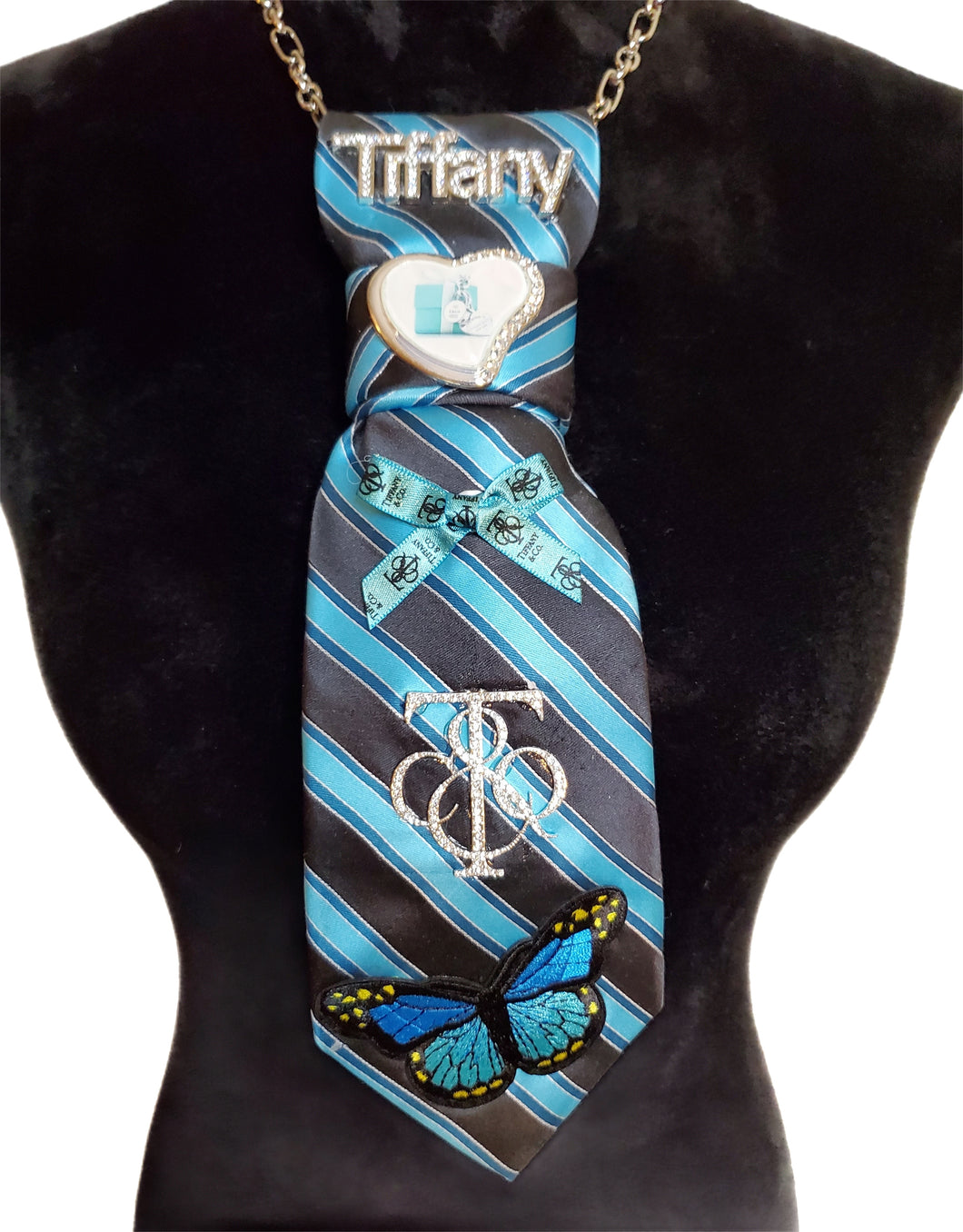 Diva Tie - turquoise & black