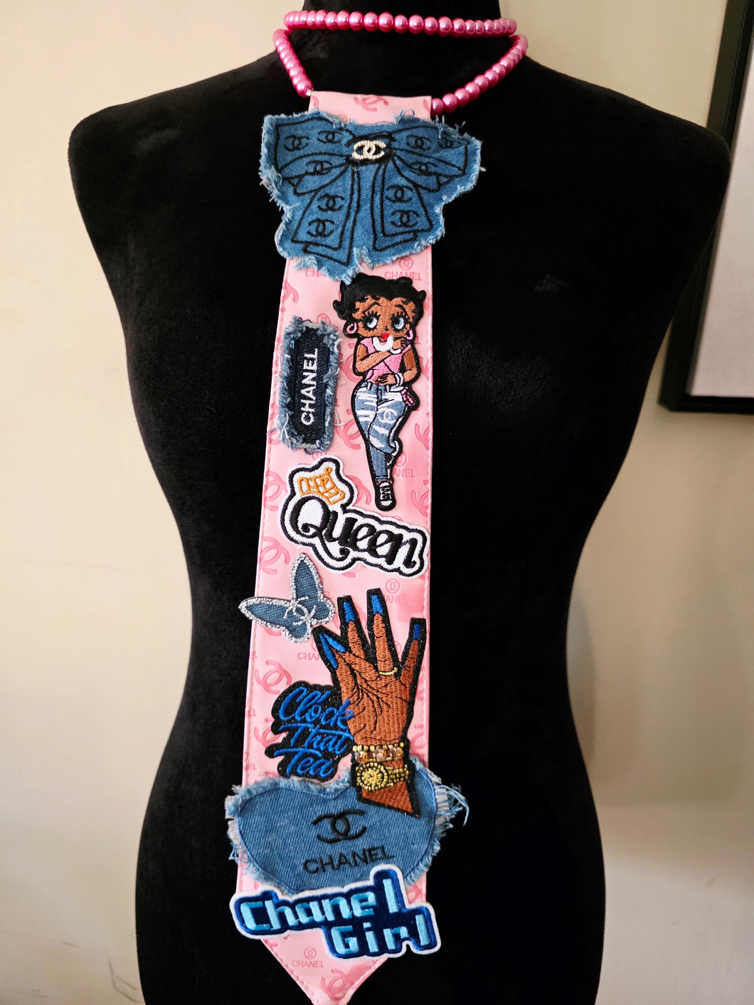 Pink & Denim diva tie