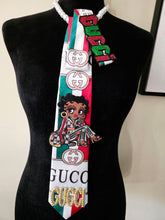 Load image into Gallery viewer, Red, green &amp; white diva tie
