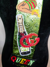 Load image into Gallery viewer, Metallic green diva tie
